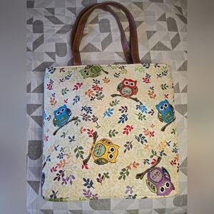 Owl Tapestry Tote Bag